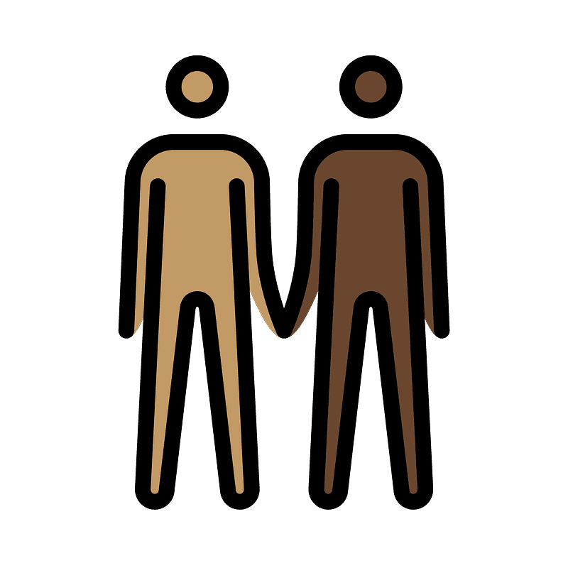 검은색 피부 갈색 피부 손을 잡고 있는 두 명의 남자