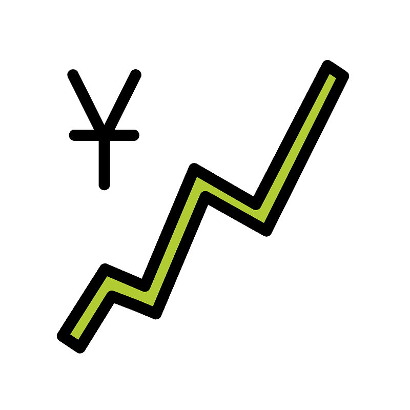 Chart increasing with yen