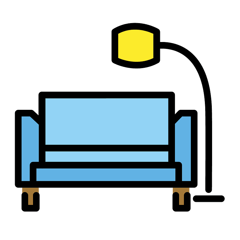Couch and lamp