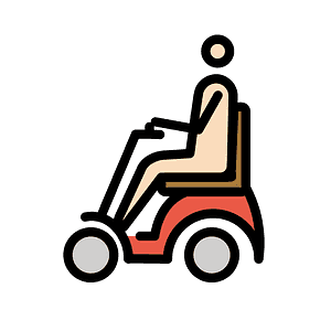Man in motorized wheelchair