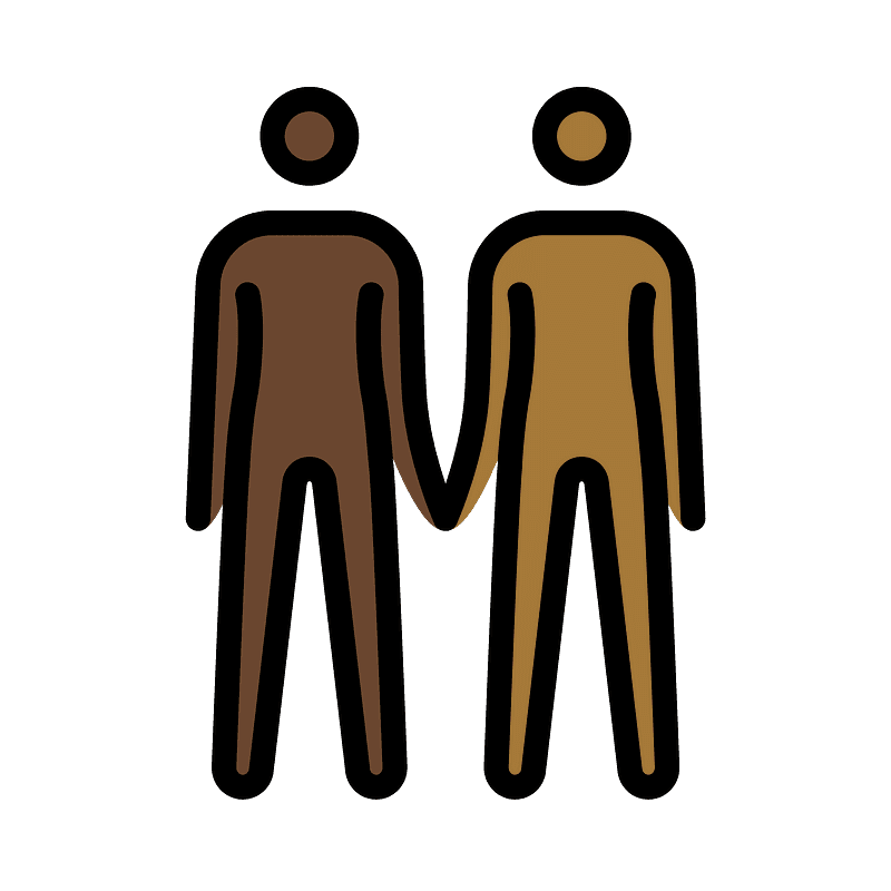 やや濃い肌色 濃い肌色 手をつなぐ2人