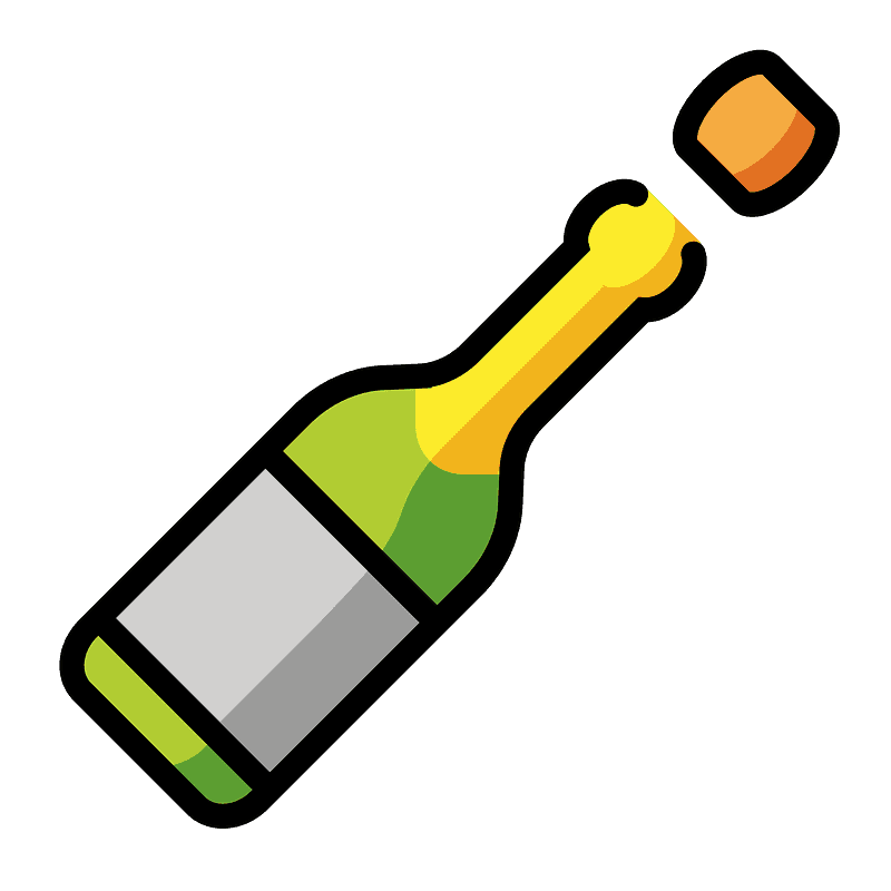 Bottle with popping cork