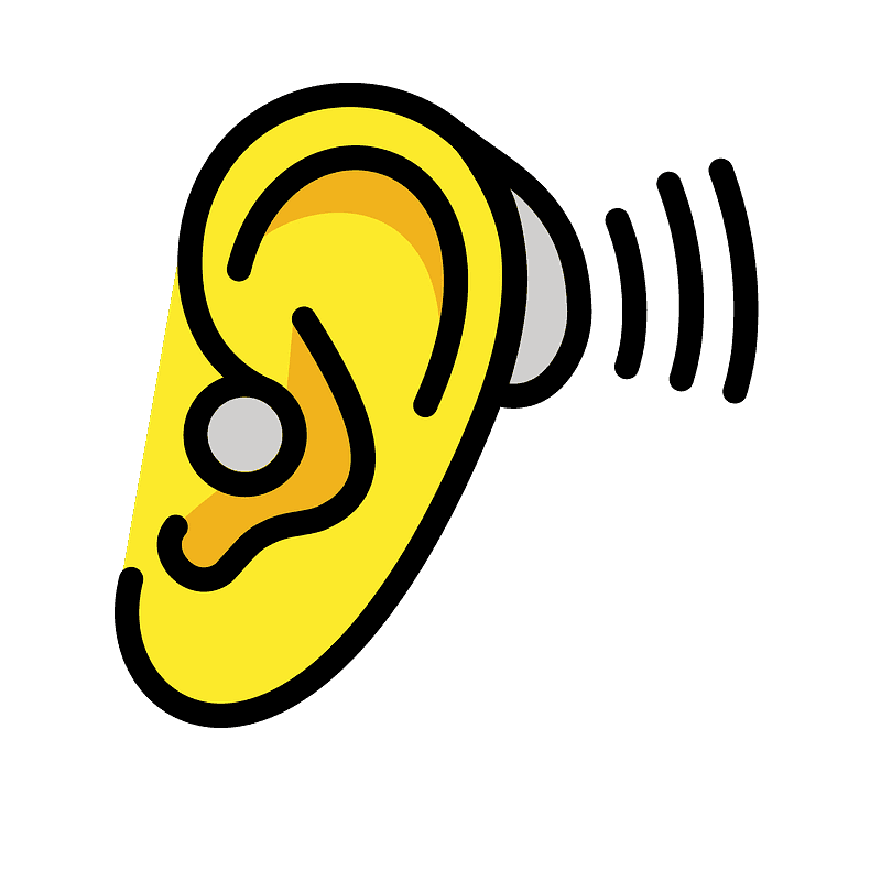 Ear with hearing aid