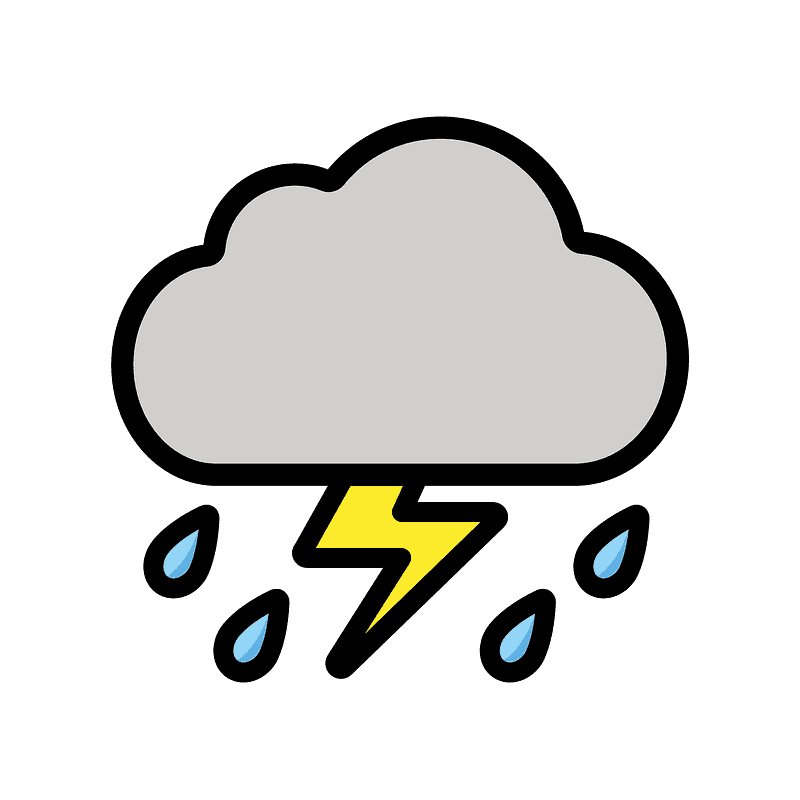 Cloud with lightning and rain
