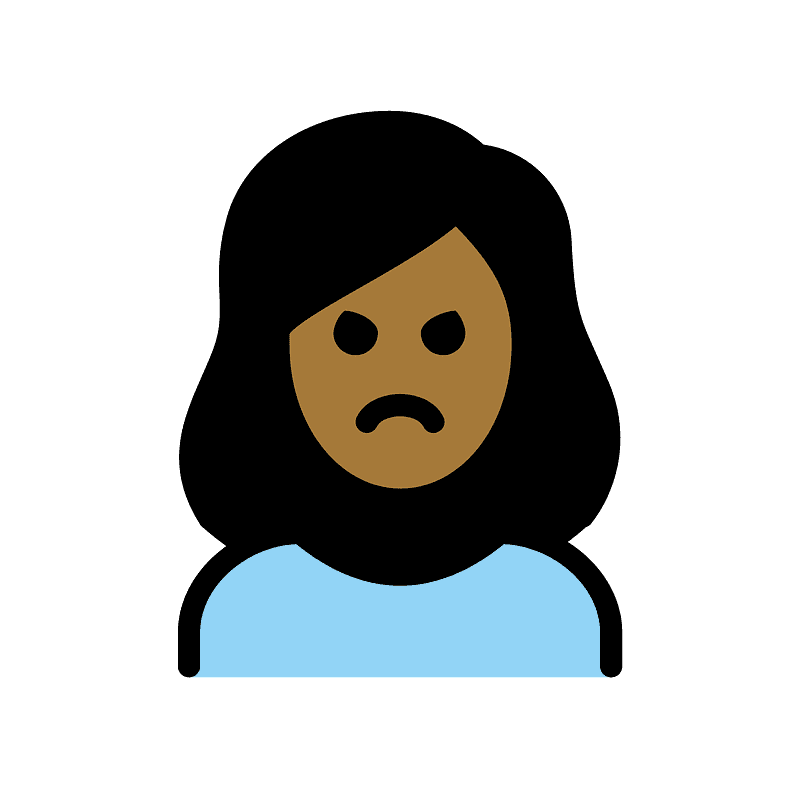 Woman pouting