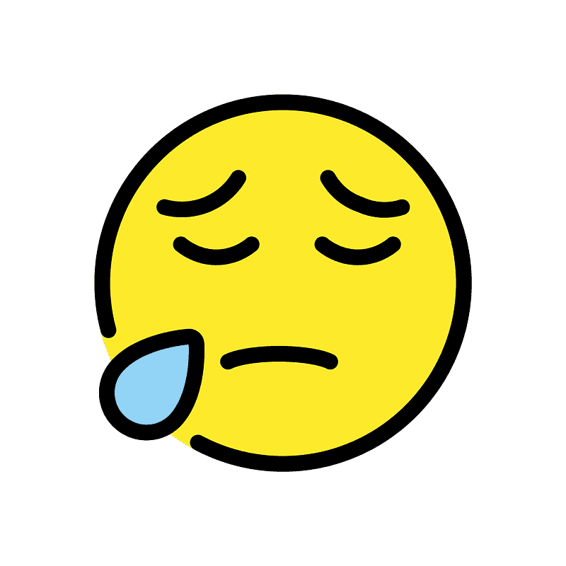 Sad but relieved face - Free vector emoji on creazilla.com