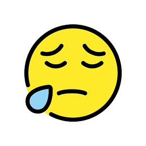 Sad but relieved face