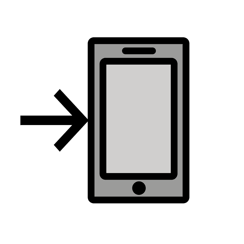 Mobile phone with arrow