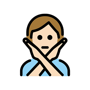 Person gesturing NO