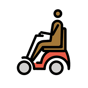 Man in motorized wheelchair