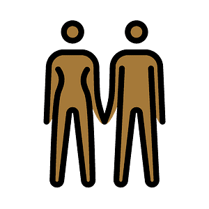 Woman and man holding hands