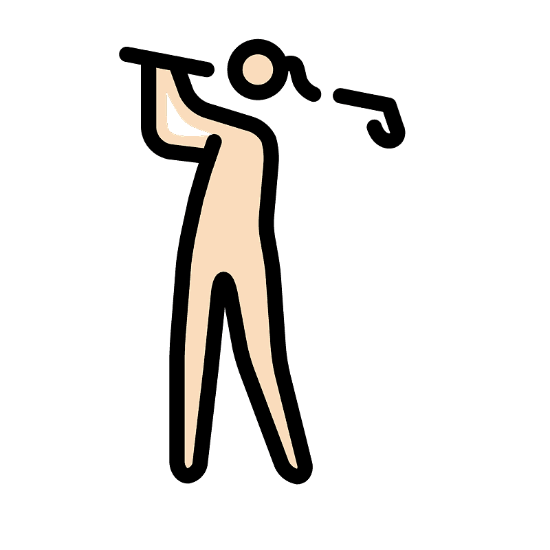 Woman golfing
