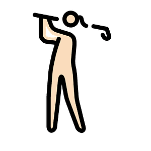 Woman golfing