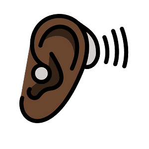 Ear with hearing aid