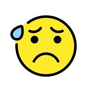 Anxious face with sweat