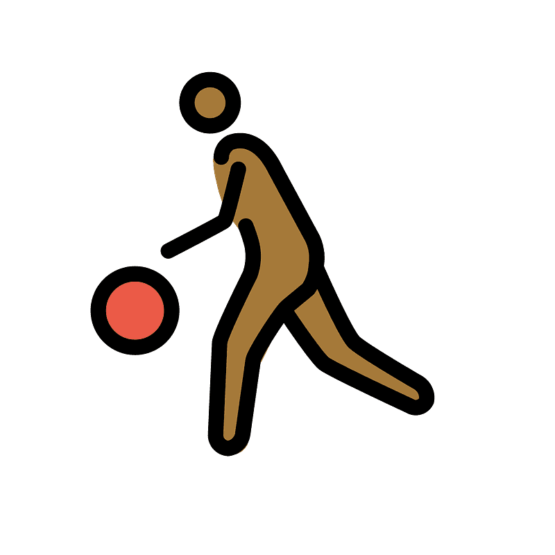 濃い肌色 バスケットボールをする女