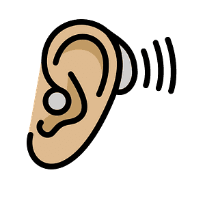 Ear with hearing aid