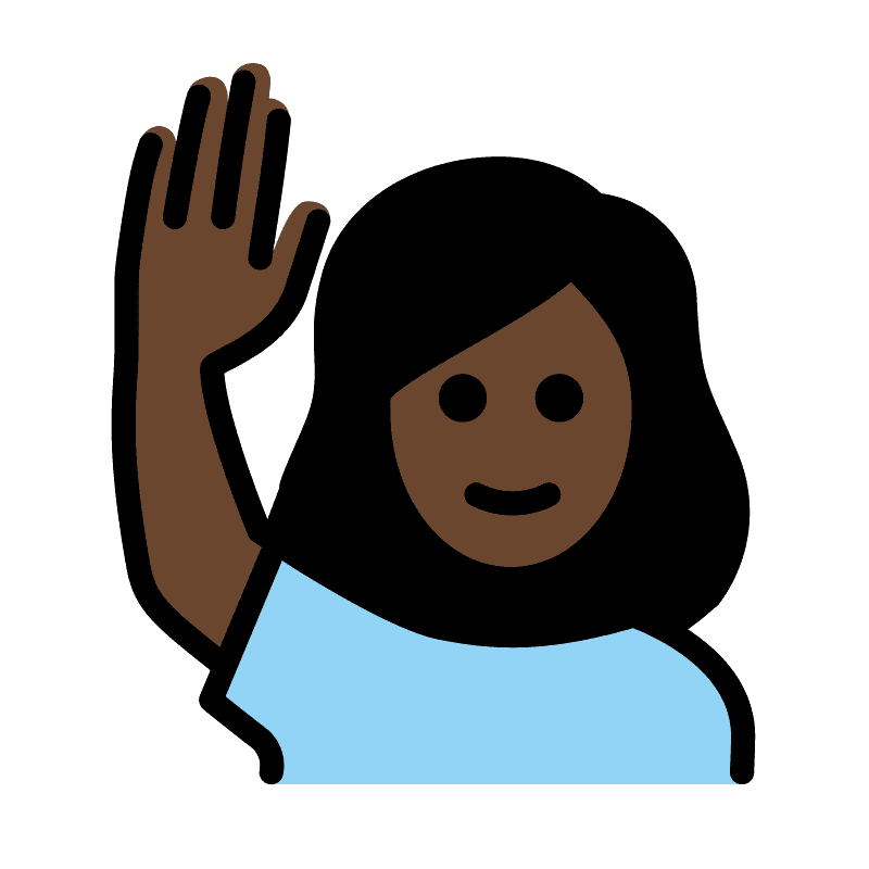 Woman raising hand