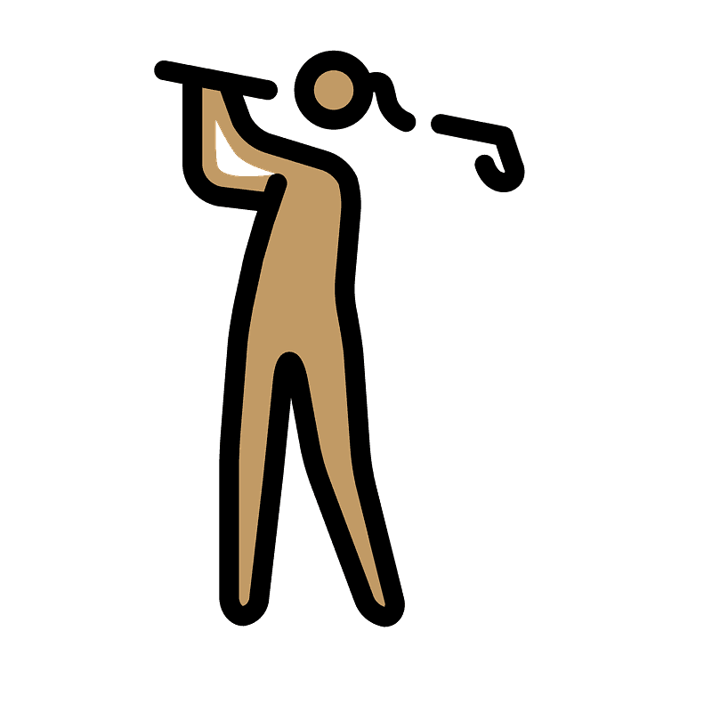 Woman golfing