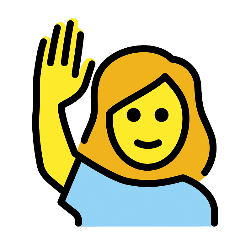 Woman raising hand