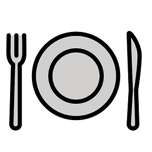 Fork and knife with plate