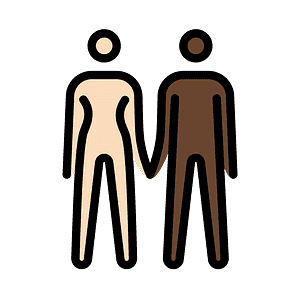 Woman and man holding hands