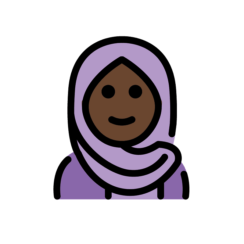 Warna kulit gelap wanita dengan kerudung