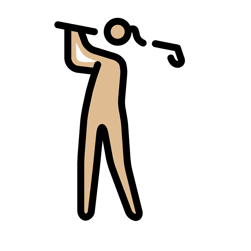 Woman golfing