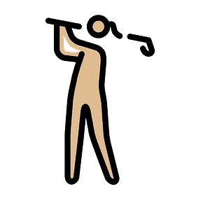 Woman golfing