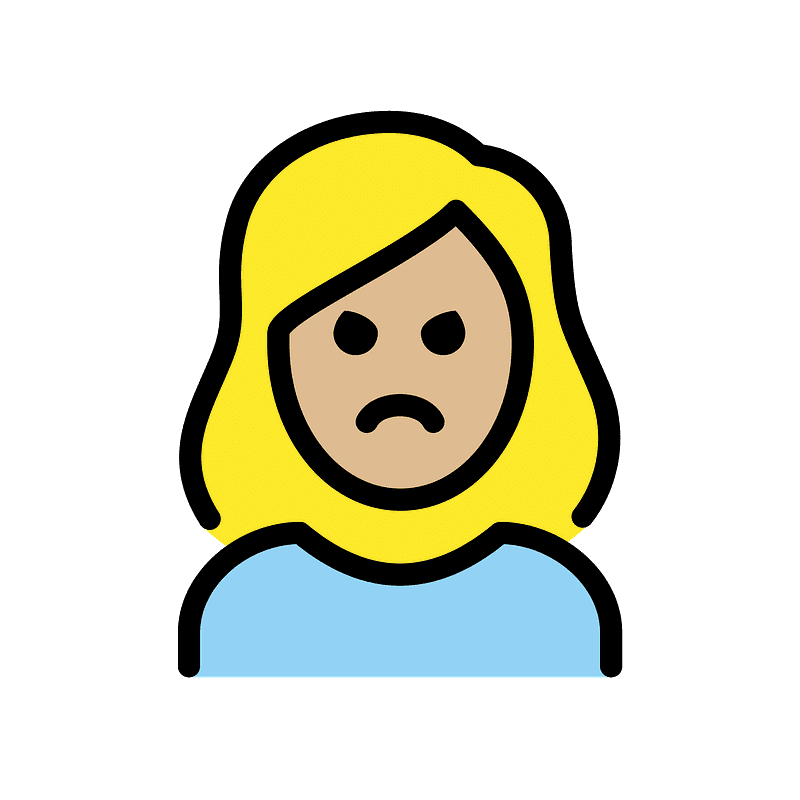 Woman pouting
