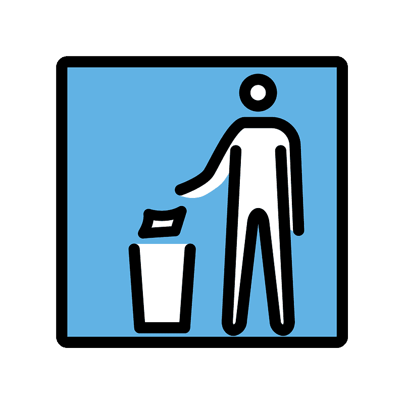 Litter in bin sign - Free vector emoji on creazilla.com