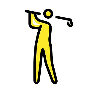 Person golfing