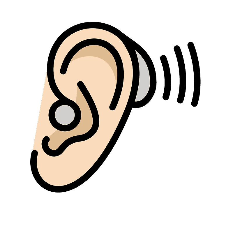 Ear with hearing aid