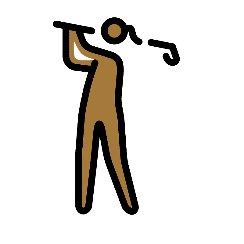 Woman golfing