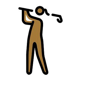 Woman golfing