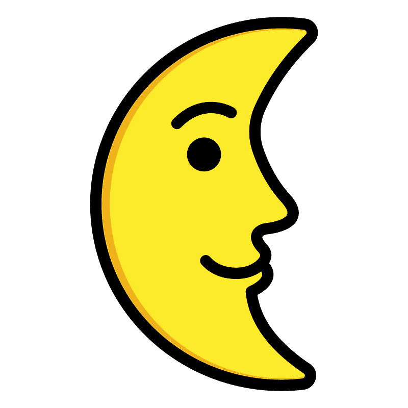 Last quarter moon face