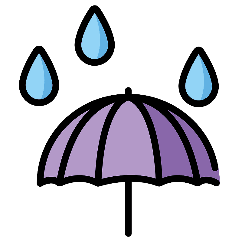 Umbrella with rain drops