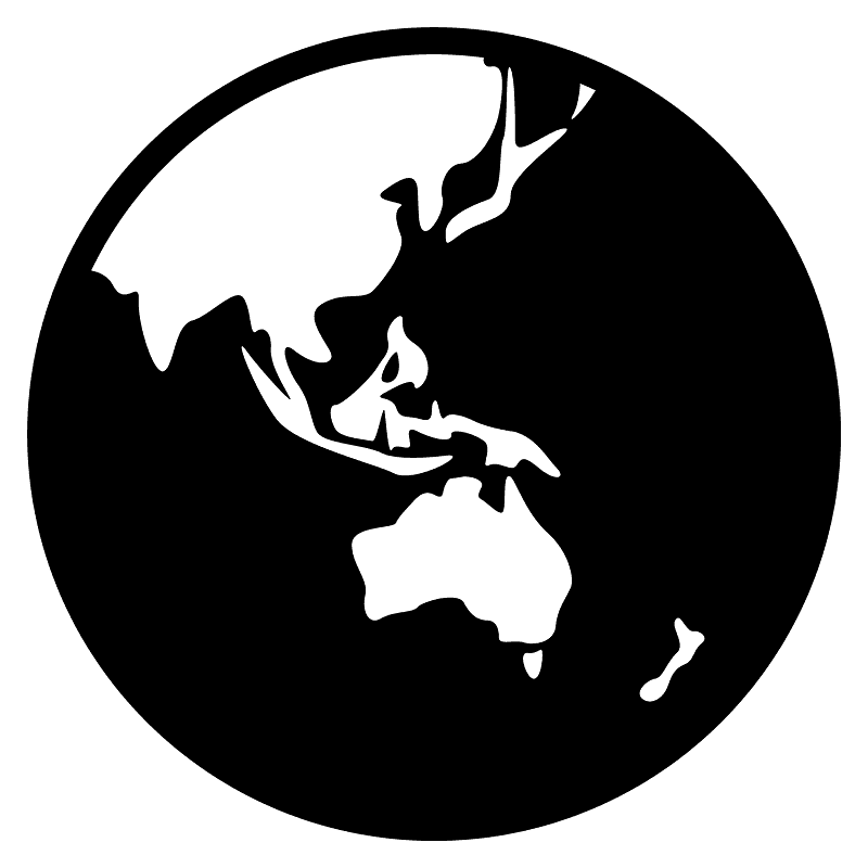 Globe showing Asia-Australia