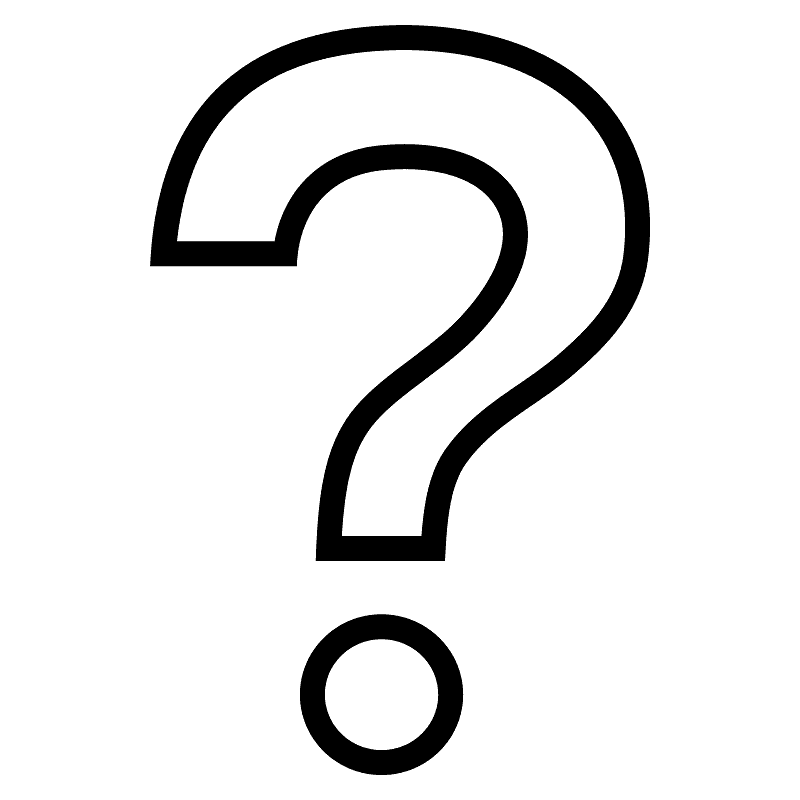 White question mark