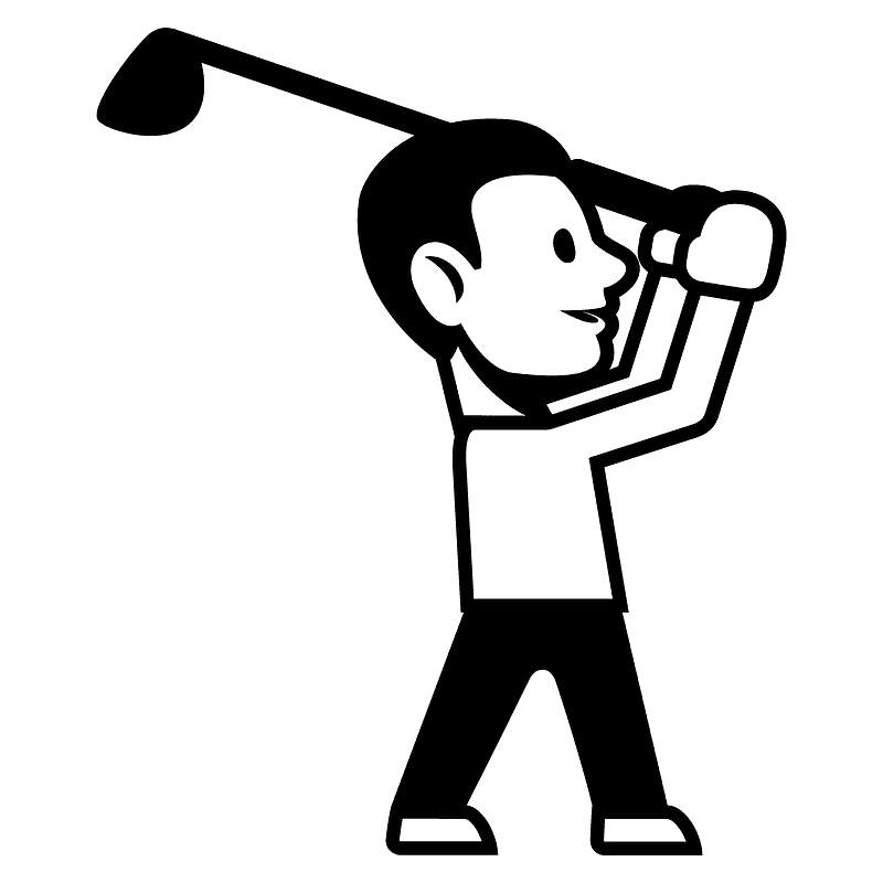 Person golfing