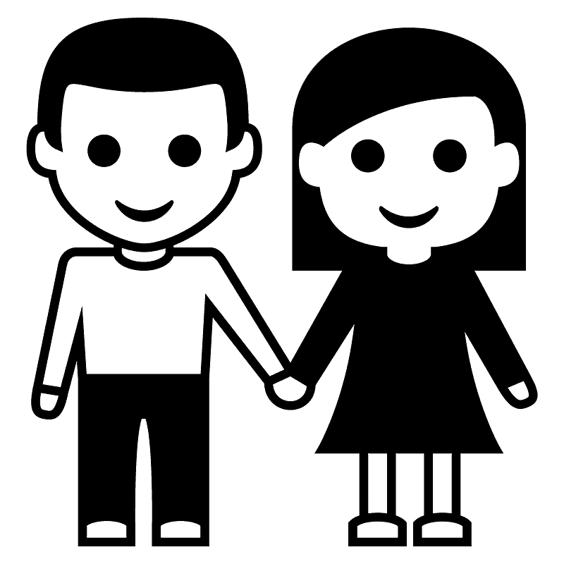 Woman and man holding hands