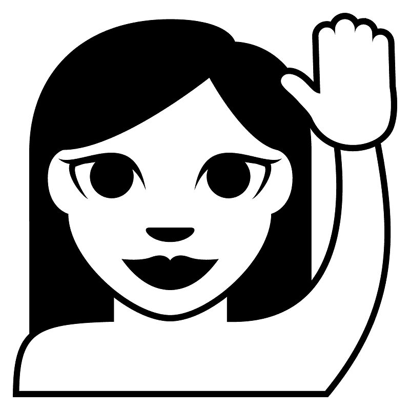 Person raising hand