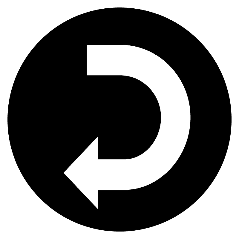Right arrow curving left