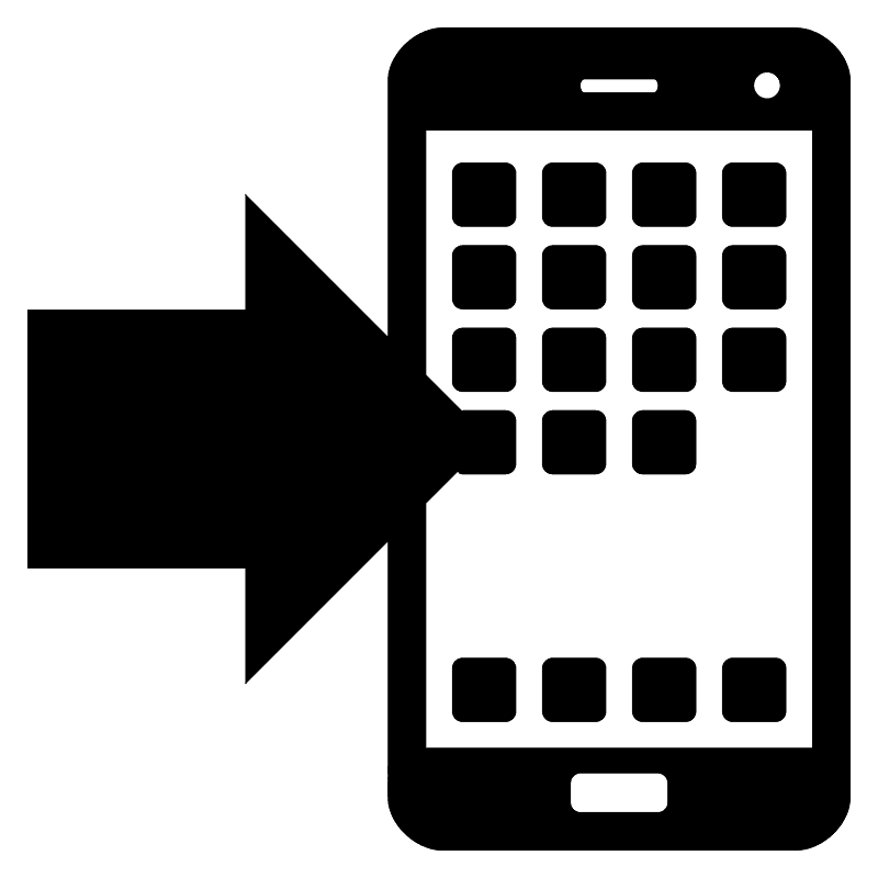 Mobile phone with arrow
