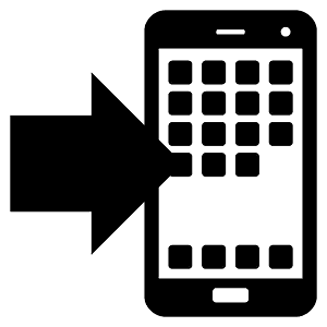 Mobile phone with arrow