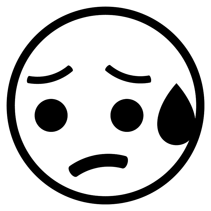 Sad but relieved face - Free vector emoji on creazilla.com