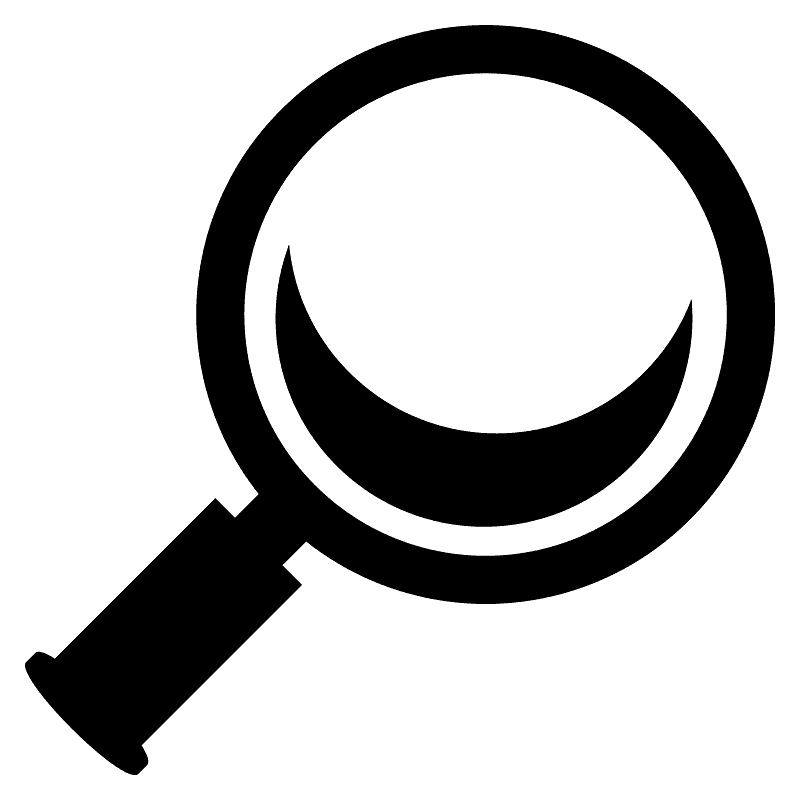 Magnifying glass tilted right