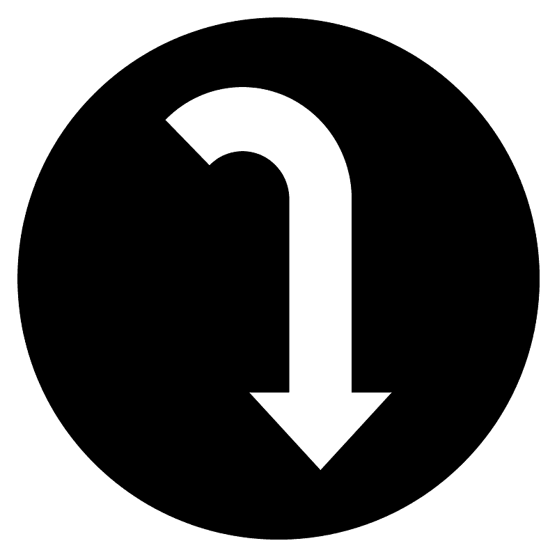 Right arrow curving down