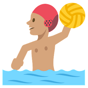 Getinte huidskleur persoon die waterpolo speelt