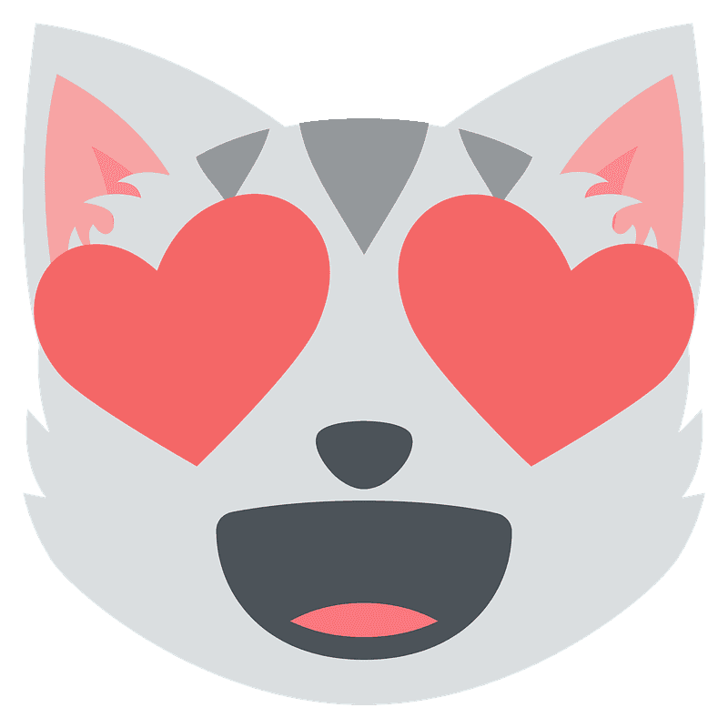Smiling cat with heart-eyes